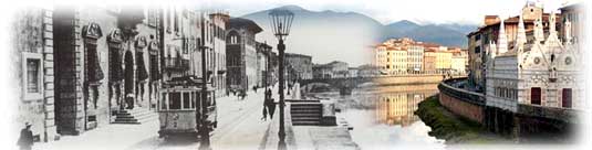 Pisa, lungarni ieri-oggi - realizzazione grafica ufficio rete civica
